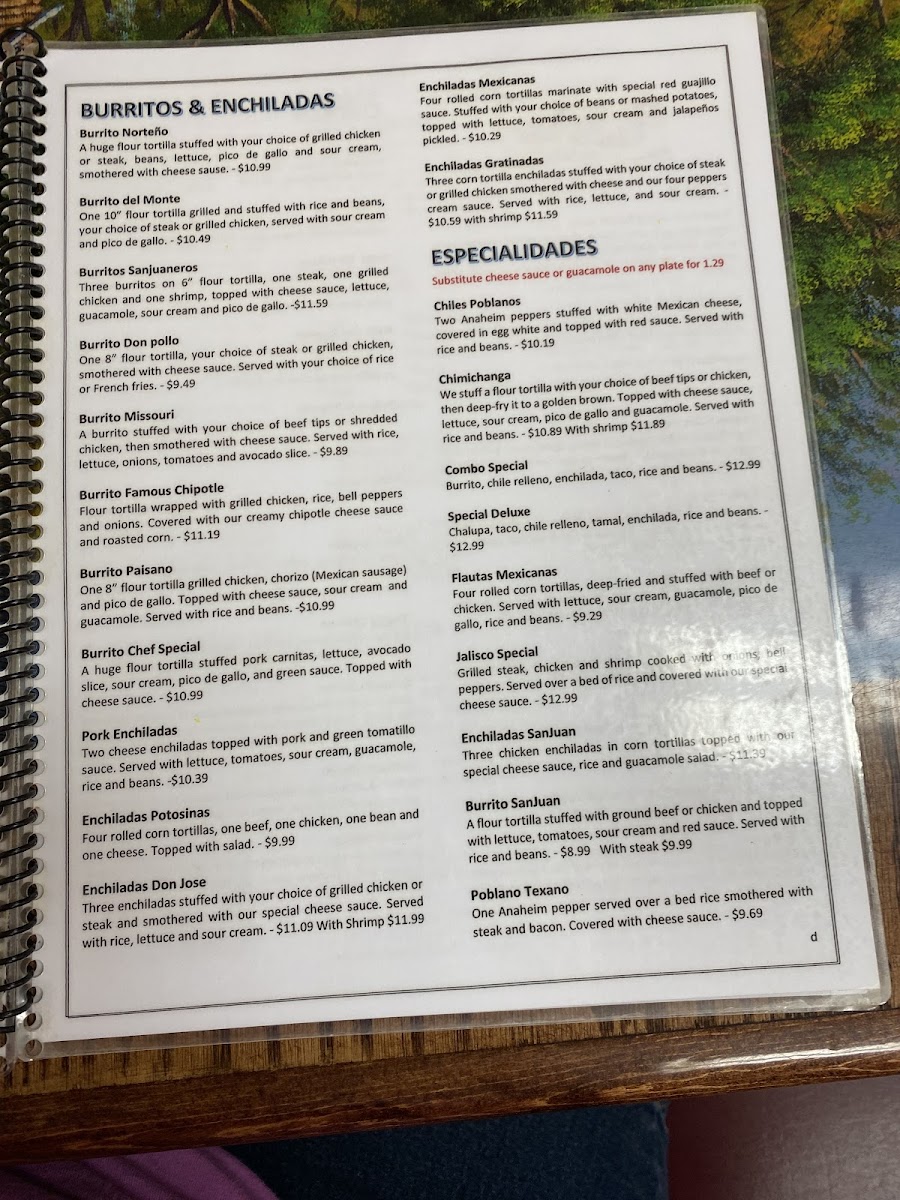 Menu San Juaneros Mexican Restaurant-8